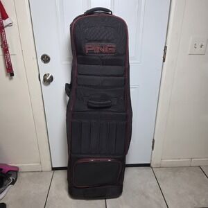 Ping Rolling Duffle Golf Bag Travel Club Storage Red Black
